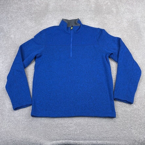 Koppen Sweater Mens Medium Blue Fleece Quarter Zip‎ Pullover Hiking Outdoors - Picture 1 of 10